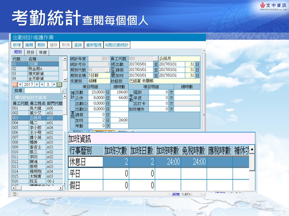 45.考勤加班統計